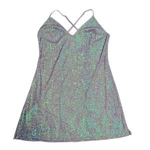 Victoria’s Secret Sequin Mini Dress Slip Chemise Lilac Size Medium